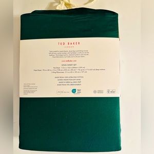 🎁TED BAKER Sheet Set - King - 400 Thread Count Cotton Sateen - Emerald